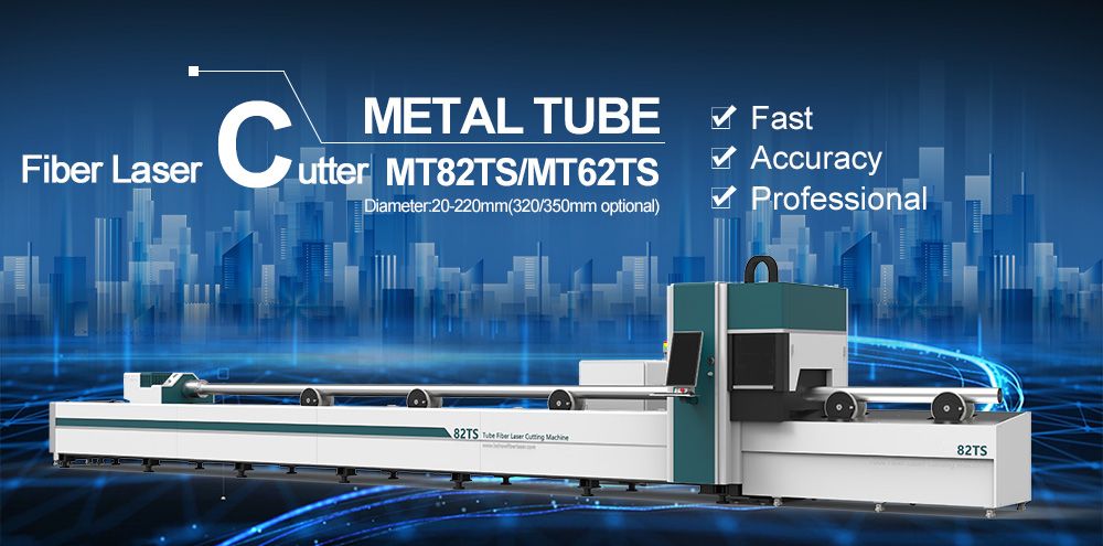 MT82TS Round Square tube ss cs aluminum metal pipe tube fiber laser cutter 1KW 1.5KW 2KW 3KW 4KW 6KW 8KW 12KW
