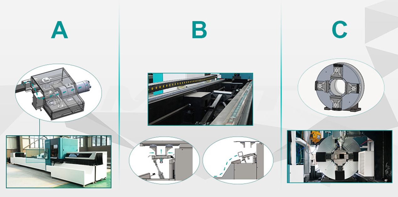 LX62TH Round Square tube metal stainless steel carbon steel iron pipe fiber laser tube cutting machine 1000W 2000W 3000W 4000W 6000W